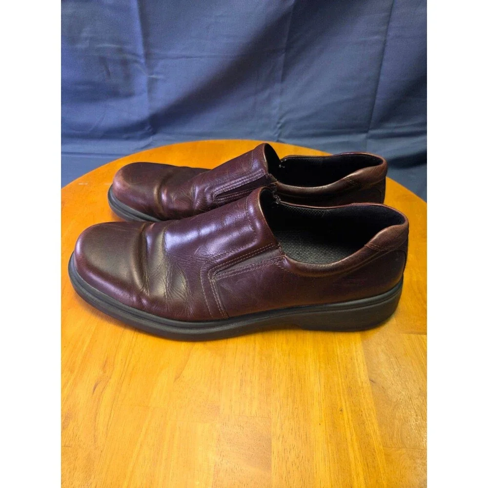 ECCO Men's Brown Leather Slip-On Loafers, EUR Size 48 US 13.5-14